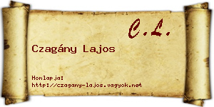 Czagány Lajos névjegykártya