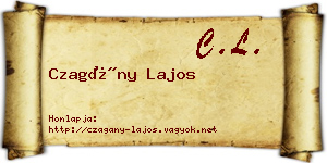 Czagány Lajos névjegykártya